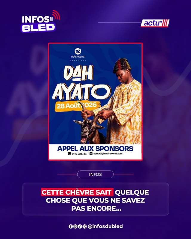 Dah Ayato donne rendez-vous le 28 août 2026