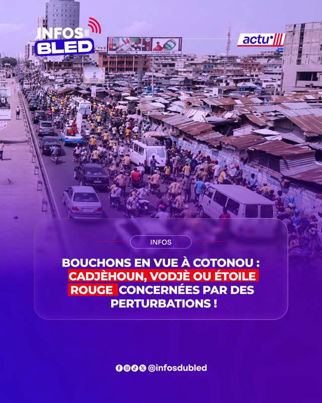 Travaux routiers à Cotonou : perturbations attendues à Cadjèhoun, Vodjè et Étoile Rouge